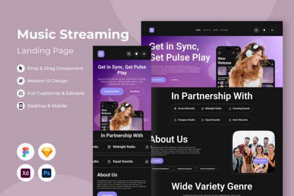Pulse Play V2: A Modern Landing Page for Music Engagement